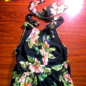 Floral black long dress 💐